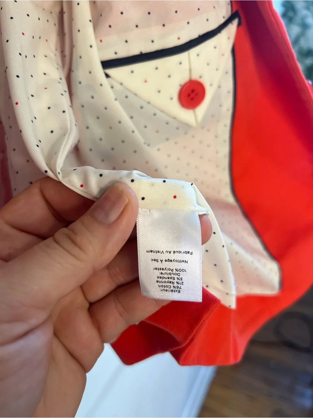 Talbots Bright Red Women's Blazer with Polka Dot Lining